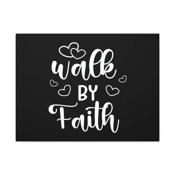Scripture Sign Walk By Faith 2 Corinthians 5:7 Hearts Black Christian Wall Art